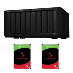 Picture of Synology DiskStation DS1821+ Network Attached Storage Drive (Black) +2 x Seagate 4TB IronWolf NAS HDD (3.5" 6GB/S SATA 256MB/ 3 Years Warranty)